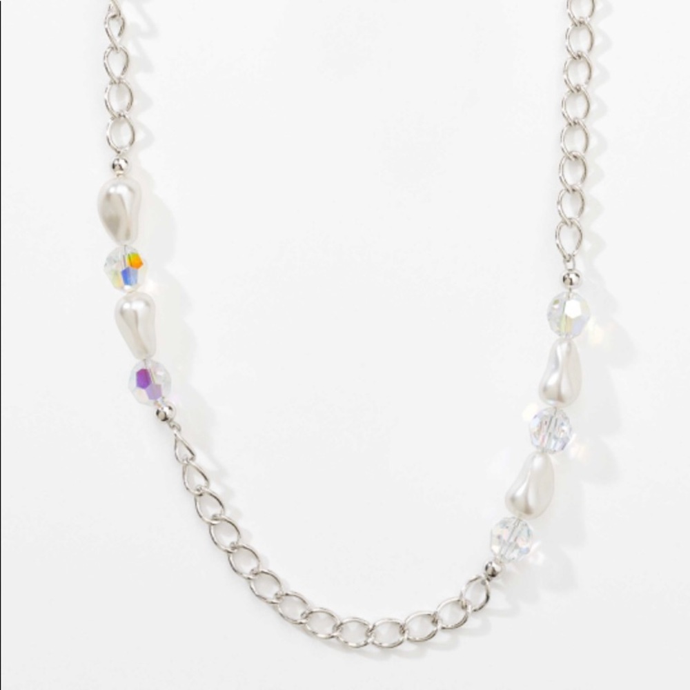 Touchstone Crystal by Swarovski CHAIN of COMMAND necklace with aurore boreale NU